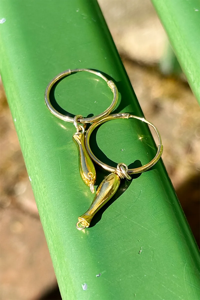 Catch Of The Day — Gold hoop earrings product view 2