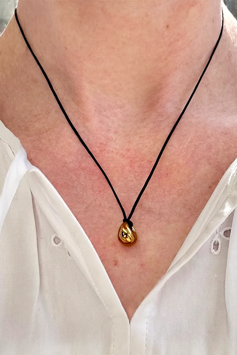 Mini Drop Of Gold — Cord Necklace product view 3