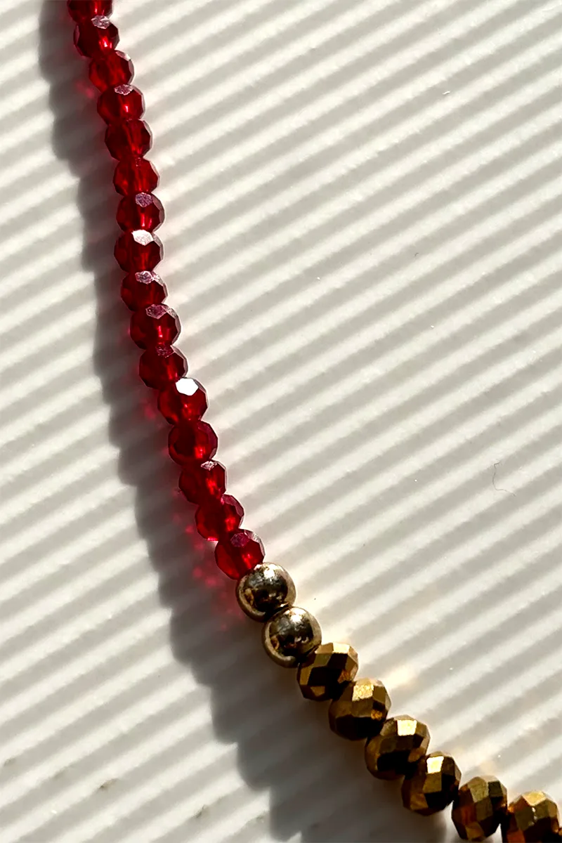 Pl X Ri - Red Shimmer — Beaded Necklace product view 2