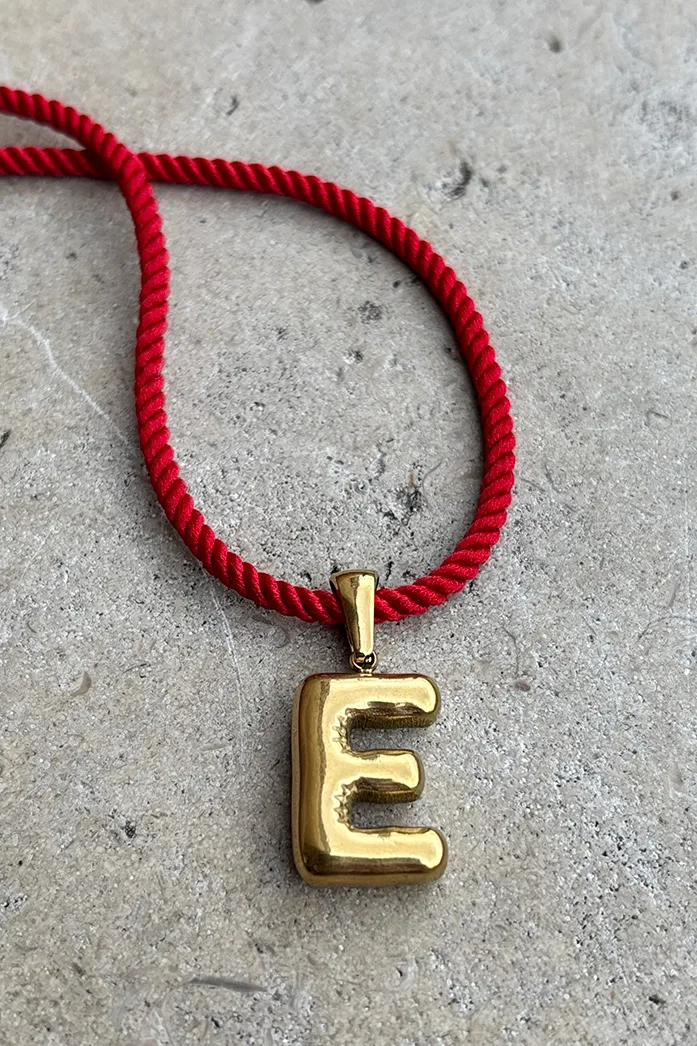 Initial On A String - Red — Cord Necklace product view 1