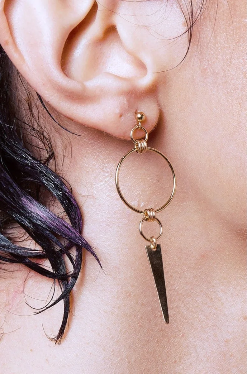 Hanley — Gold Earrings Stud Drop product view 1