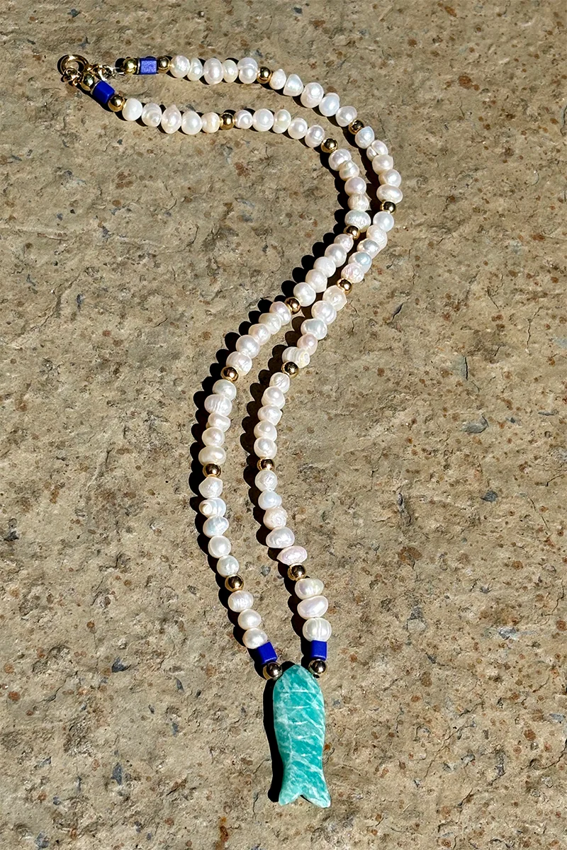Fish N' Pearls — Beaded Necklace product view 4