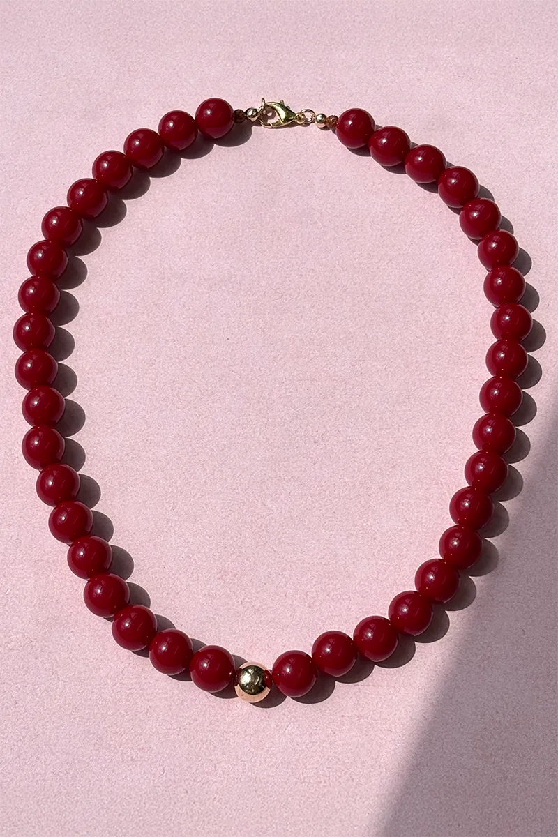 Harper - Red — Beaded Necklace product view 1