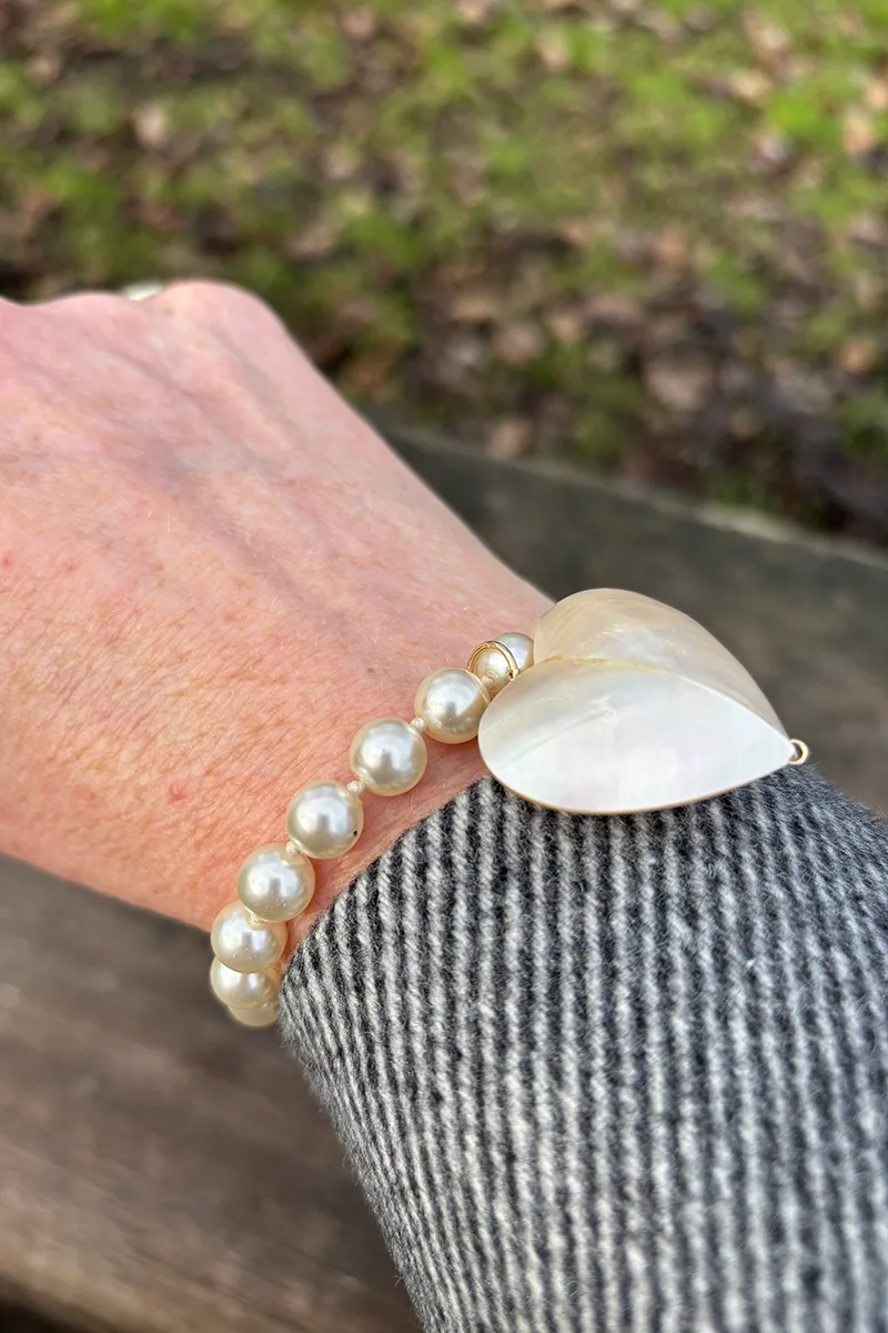 Pl X Ri - Heart Pearl Bracelet — Pearl Bracelet product view 2