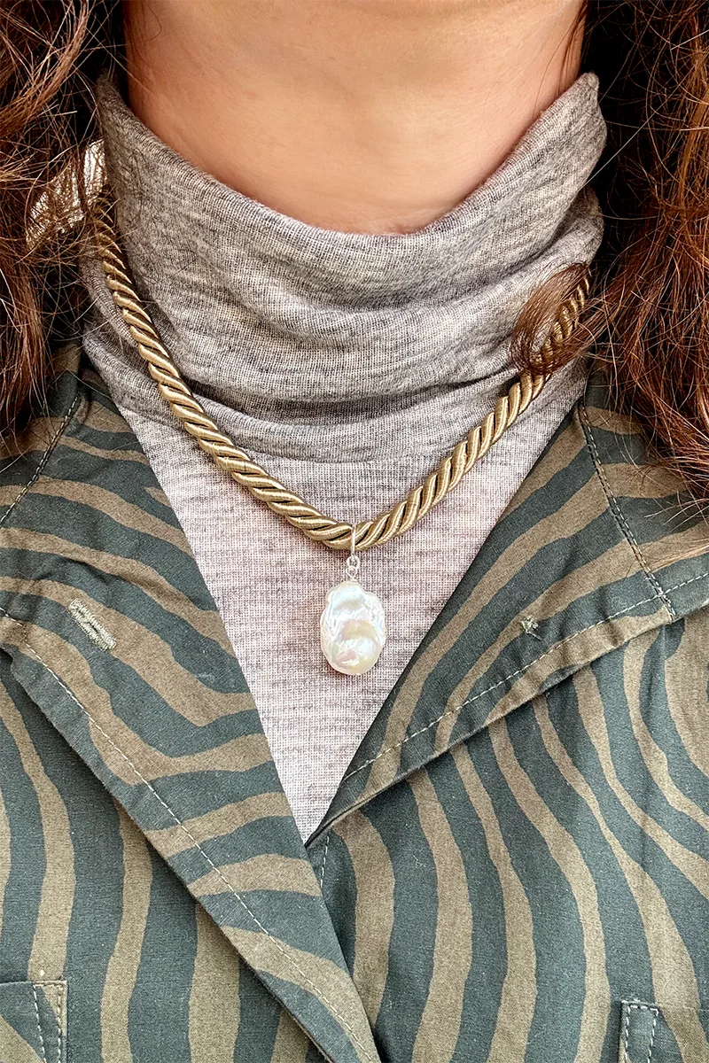 Pl X Ri - Cord With Pearl — Cord Necklace product view 2
