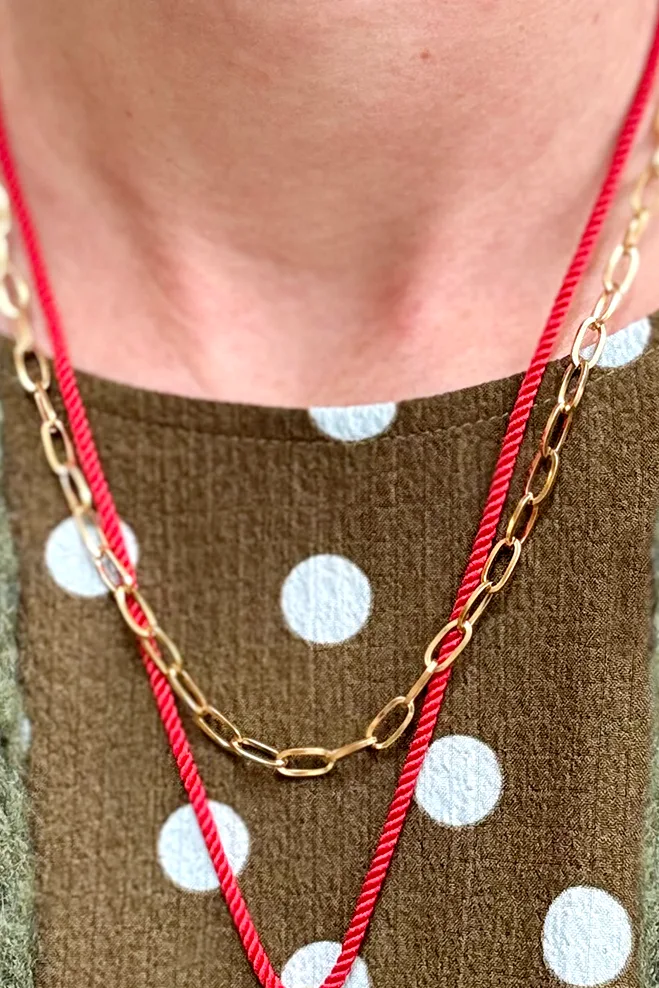 Initial On A String - Red — Cord Necklace product view 2