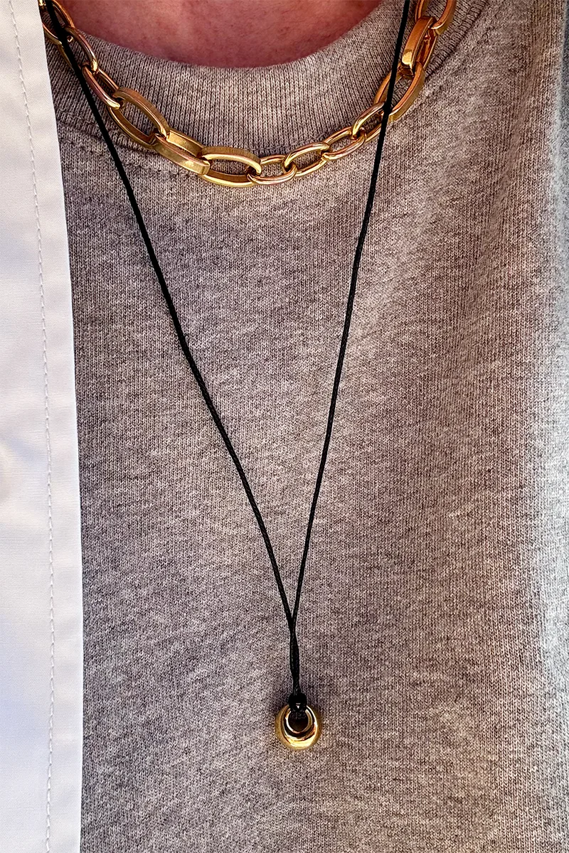 Mini Drop Of Gold — Cord Necklace product view 4