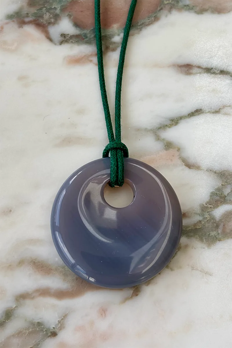 Hope - Grey Agate — Cord Necklace product view 1