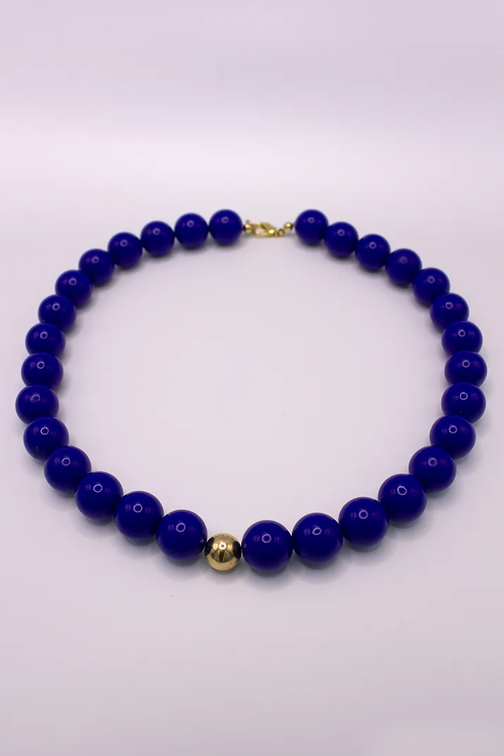 Harper - Blue — Beaded Necklace product view 2