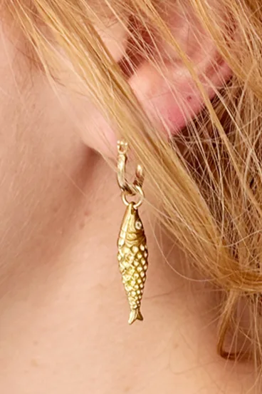 Mini Fishy — Gold hoop earrings product view 1