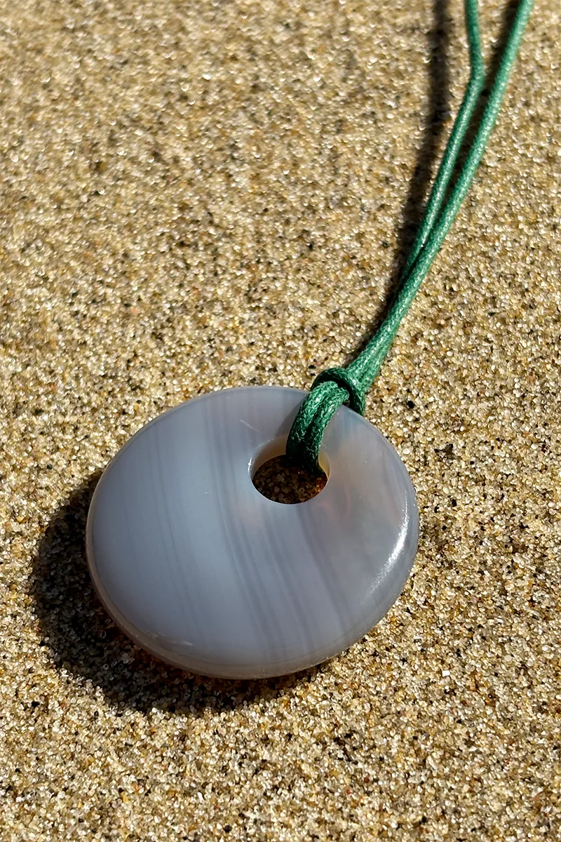 Hope - Grey Agate — Cord Necklace product view 2