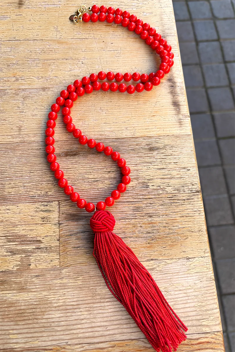 Alder - Red — Beaded Necklace product view 2