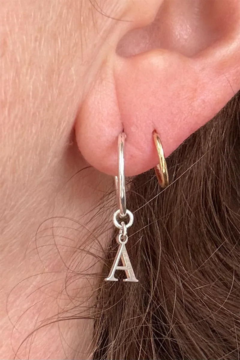 Say My Name Hoop - Silver — Gold earrings product view 3