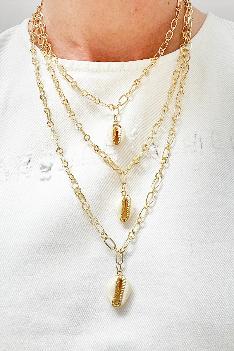 Cowrie — Gold Necklace Chain product view 3