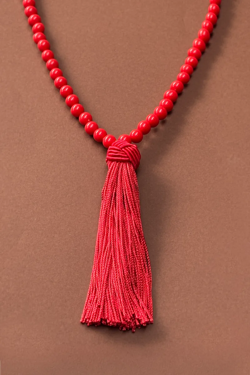 Alder - Red — Beaded Necklace product view 3